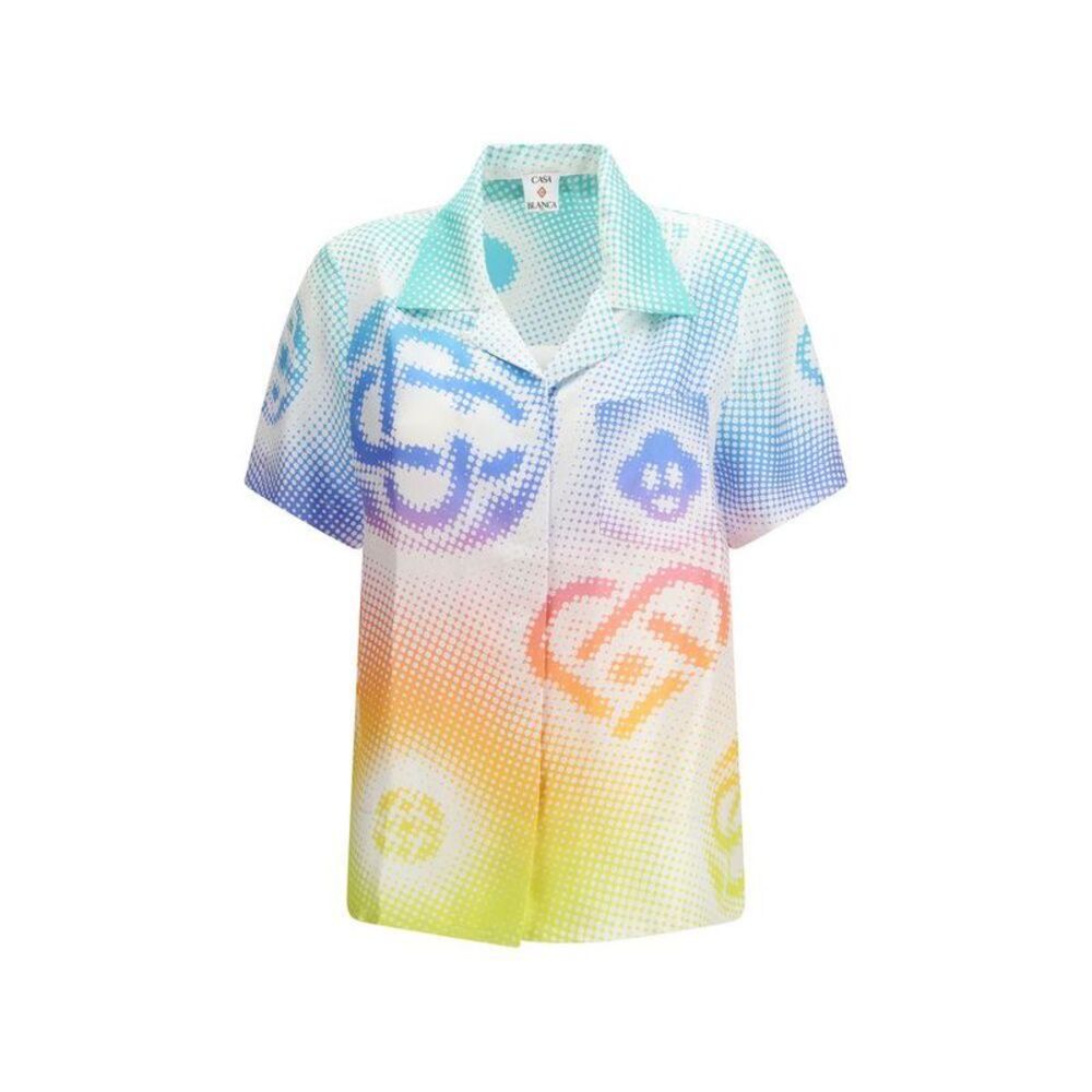 Casablanca Silk Short Sleeve Shirt Women Multicolor Shirts